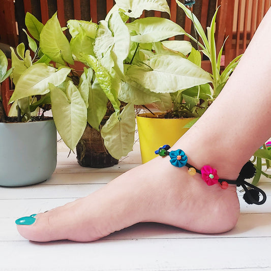 Multicolor Floral Anklet