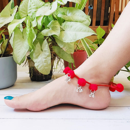 Ethnic Red Anklet