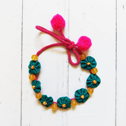 Teal Floral Anklet