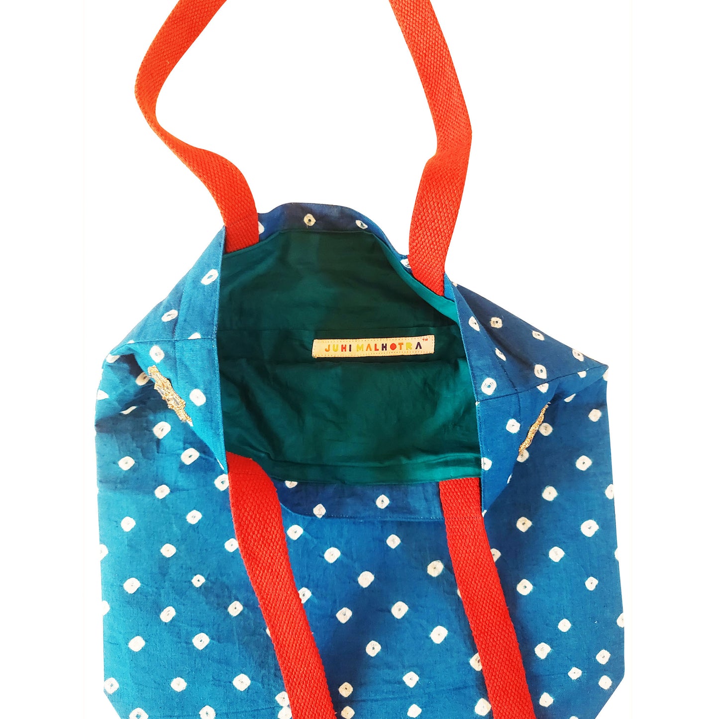 Blue Bandhej Mirror Tote