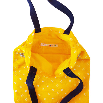 Yellow Bandhej Mirror Tote