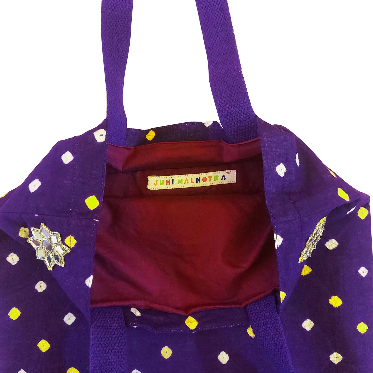 Purple Bandhej Mirror Tote