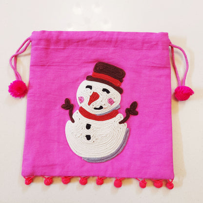 Pink Snowman Potli