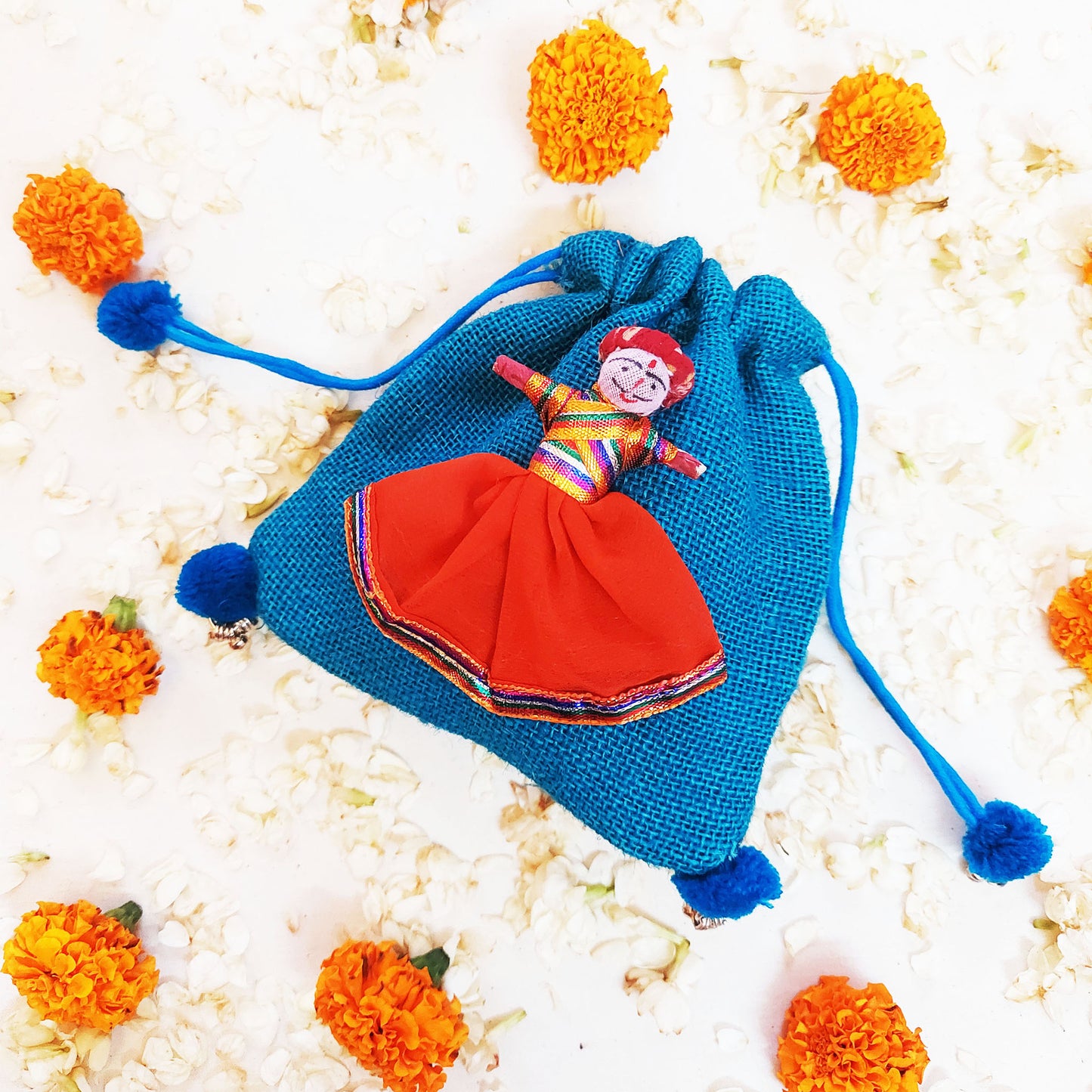 Mini Blue Puppet Potli