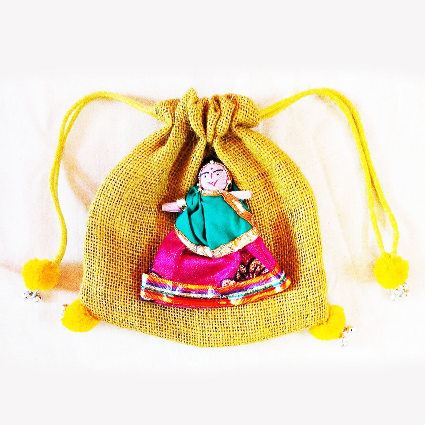 Mini Yellow Puppet Potli