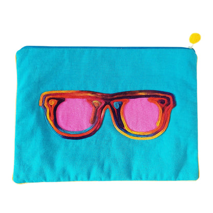 Fuschia sunglasses Travel pouch