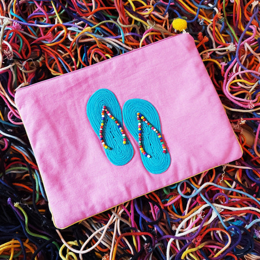 Turquoise Flip Flop Travel pouch