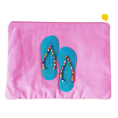 Turquoise Flip Flop Travel pouch