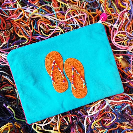 Orange Flip Flop Travel pouch