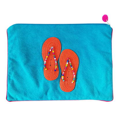 Orange Flip Flop Travel pouch