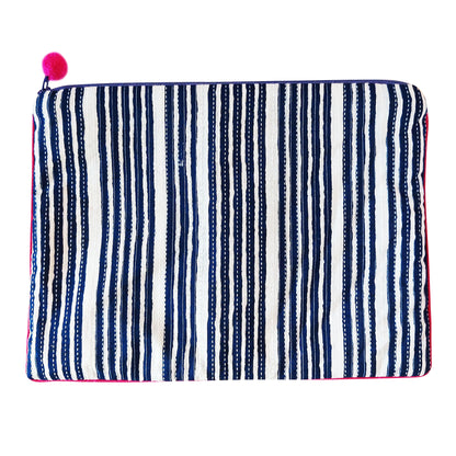 Striped Indigo Travel pouch