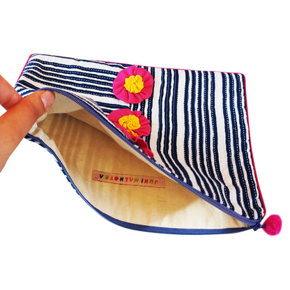 Striped Indigo Travel pouch