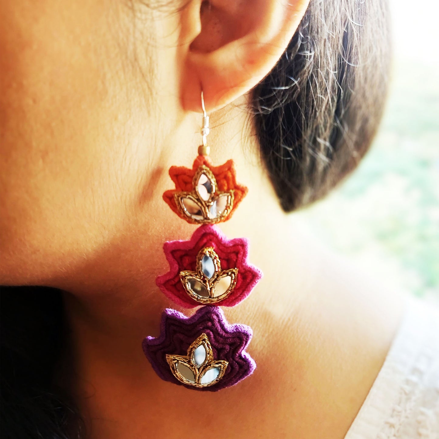 Lotus Trio earrings