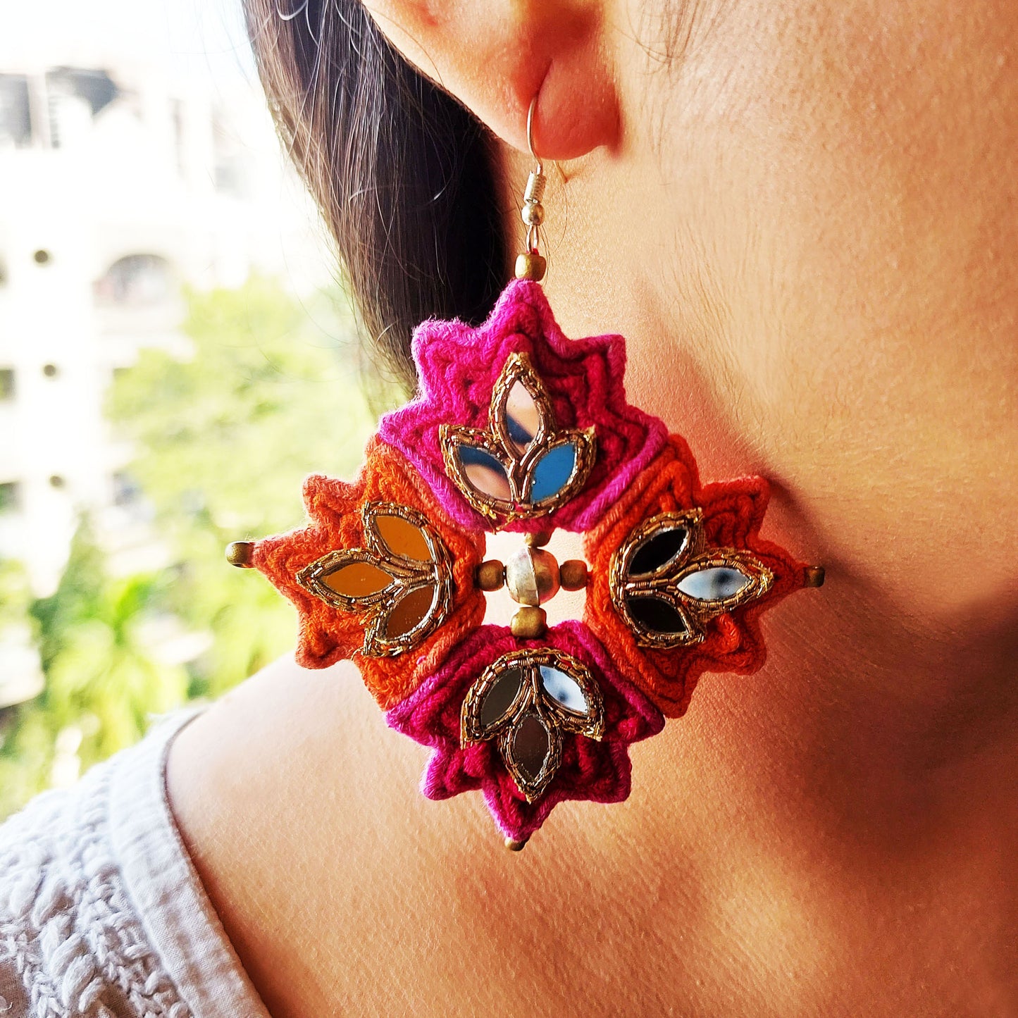 Vibrant Lotus danglers