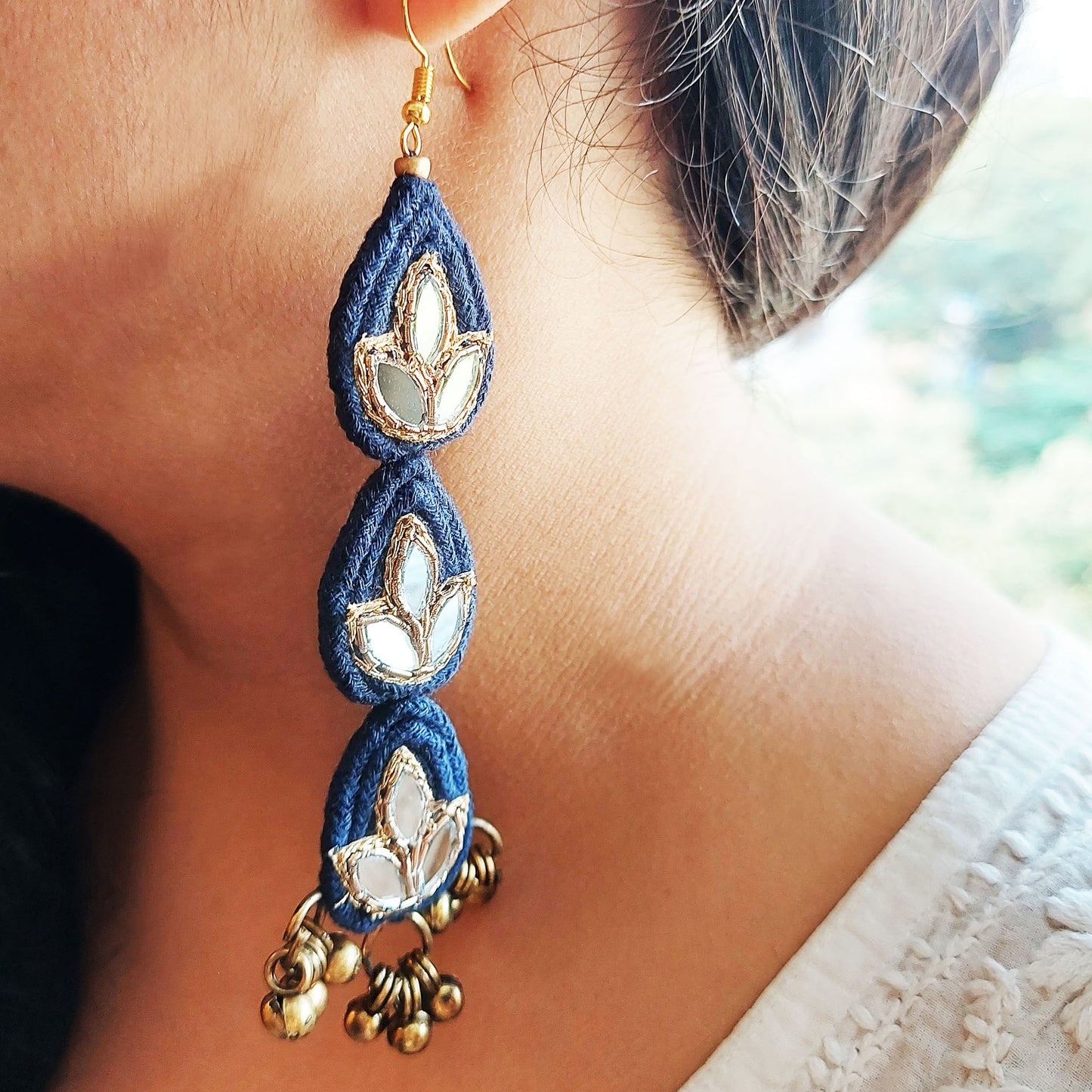 Indigo layered danglers