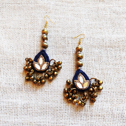 Indigo beaded danglers