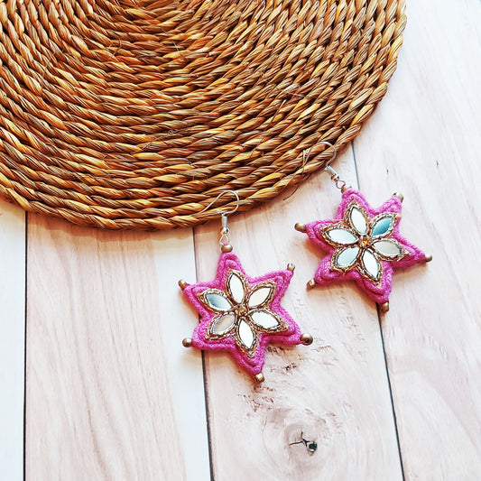 Pink Star earrings