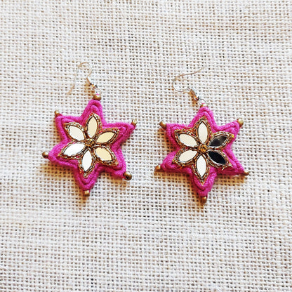 Pink Star earrings