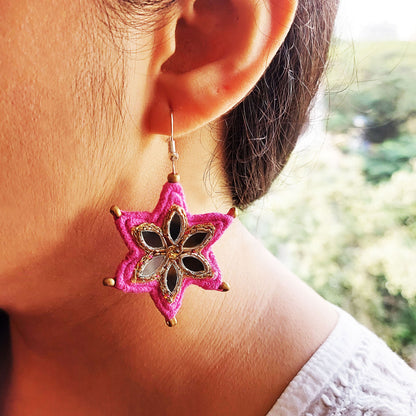 Pink Star earrings