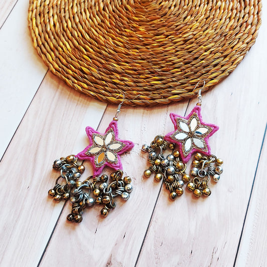 Pink Ghungroo overload earrings