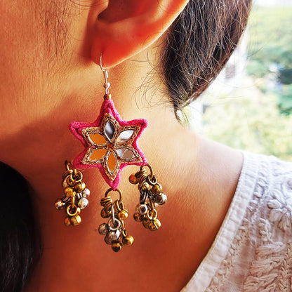 Pink Ghungroo overload earrings