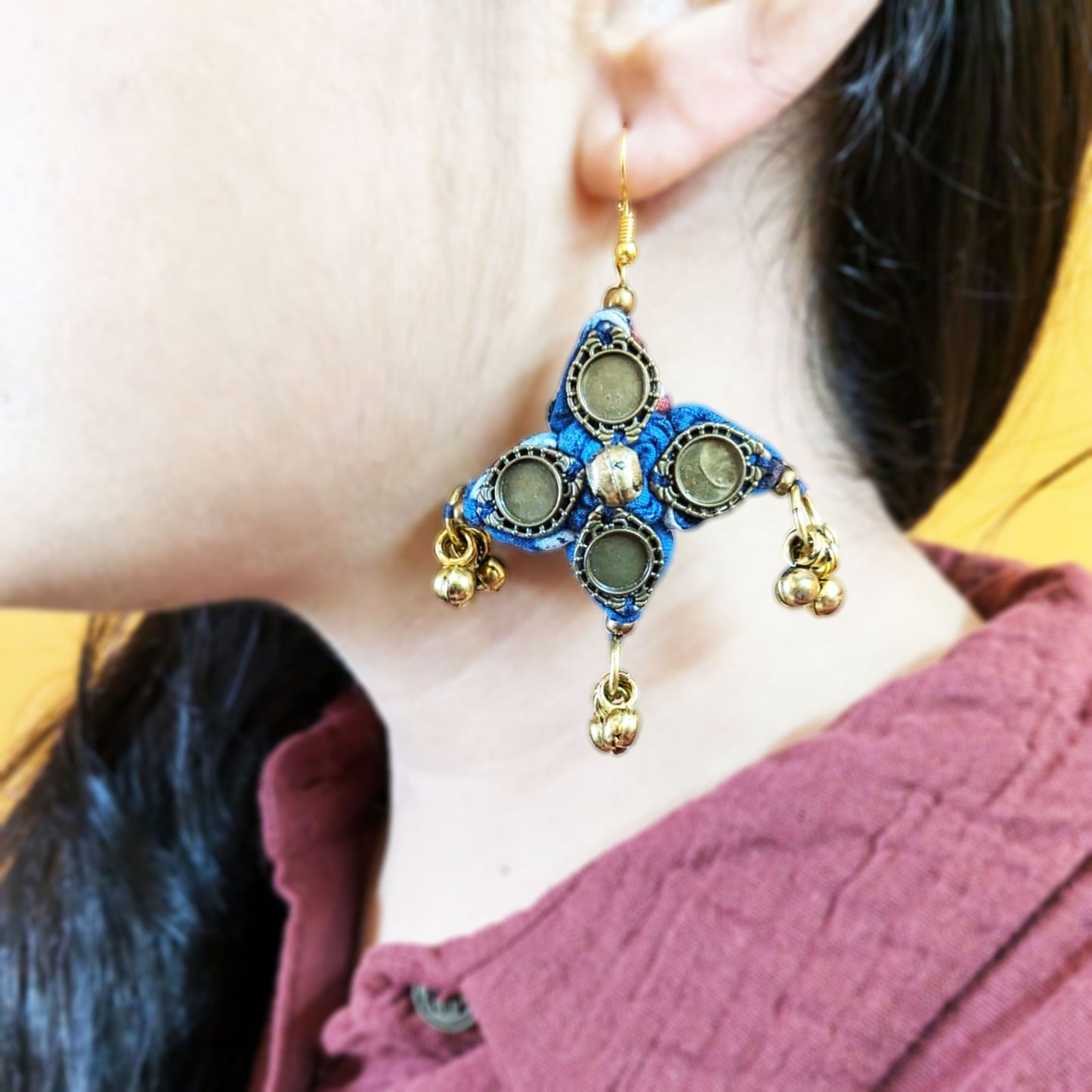 Blue Mirror Earrings