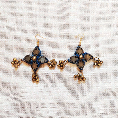 Blue Mirror Earrings