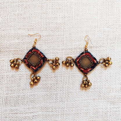 Diamond Ajrakh Earrings