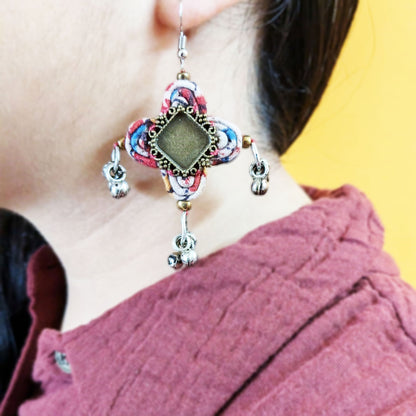 Red Kalamkari Earrings