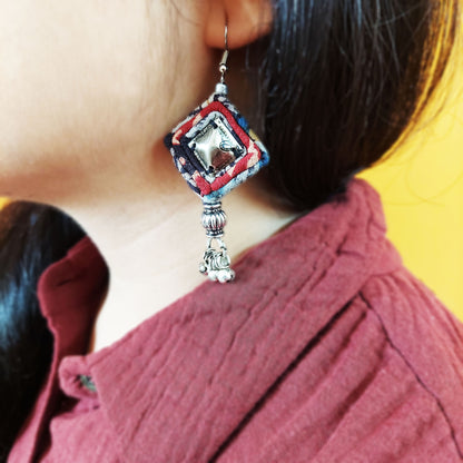 Black Red Ethnic Earrings