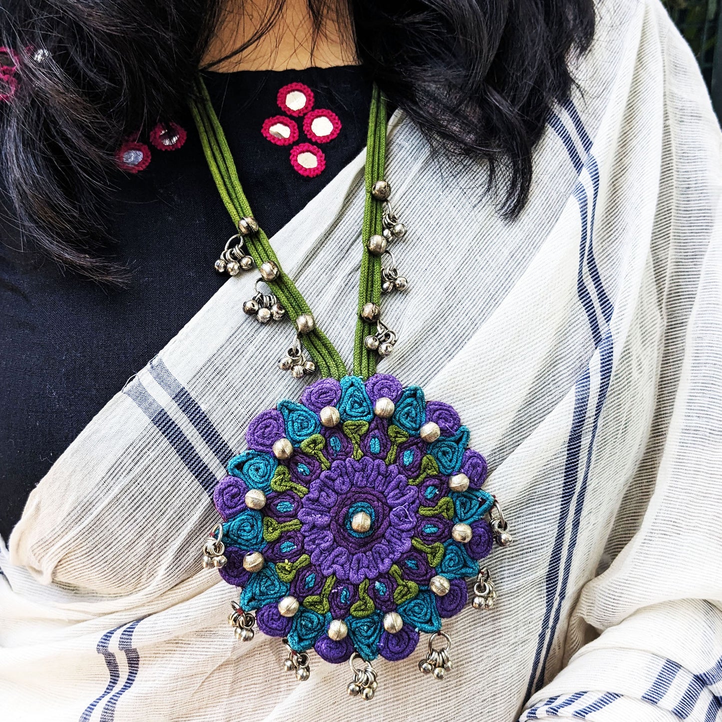 Shades of Blue Mandala Necklace