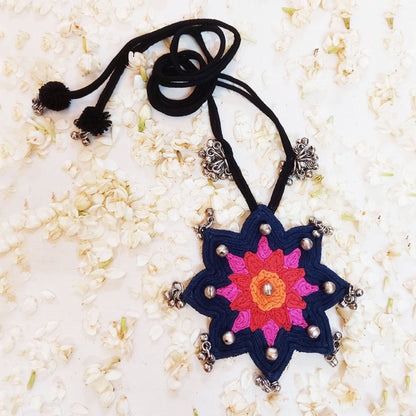 Indigo Mandala Necklace