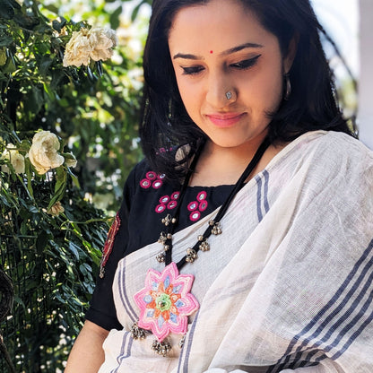 Shaded Pink Mandala Necklace