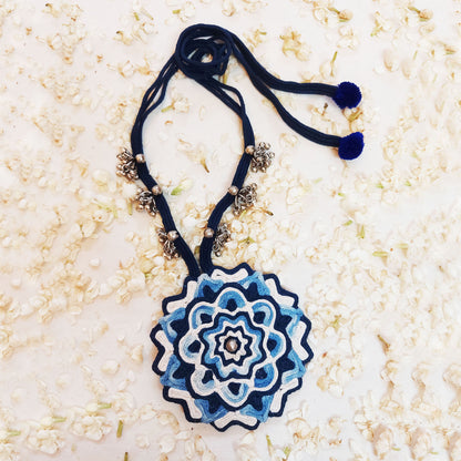 Shaded Blue Mandala Necklace