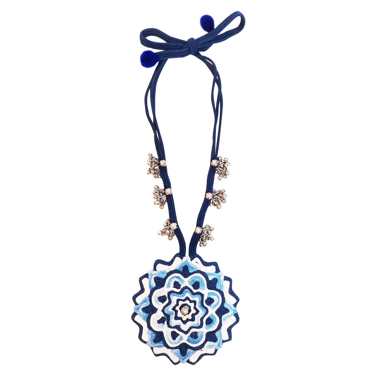 Shaded Blue Mandala Necklace