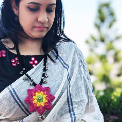 Pink Lotus Mandala Necklace