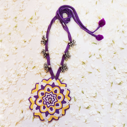 Purple Ghungroo Mandala Necklace