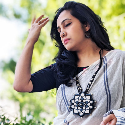 Black and White Mandala Necklace