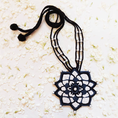 Black and White Mandala Necklace