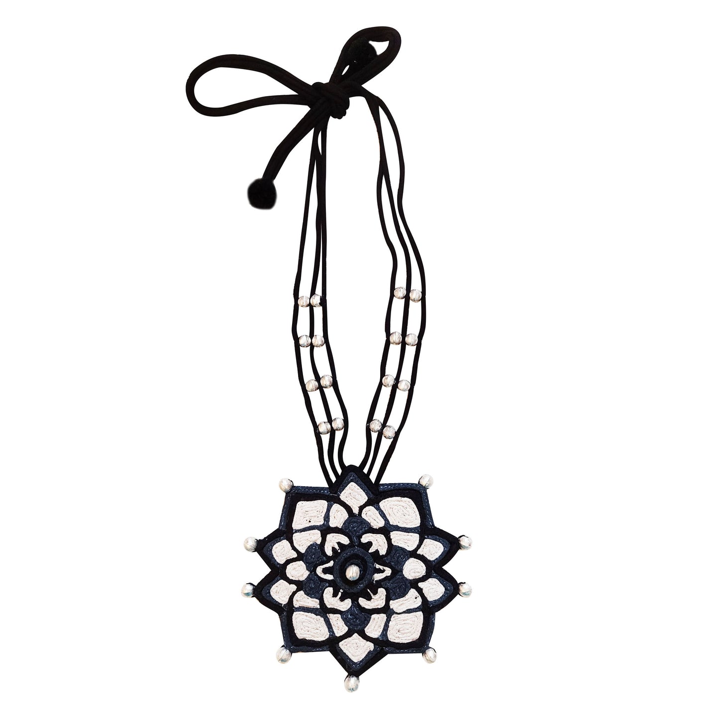 Black and White Mandala Necklace