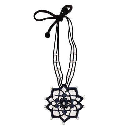 Black and White Mandala Necklace