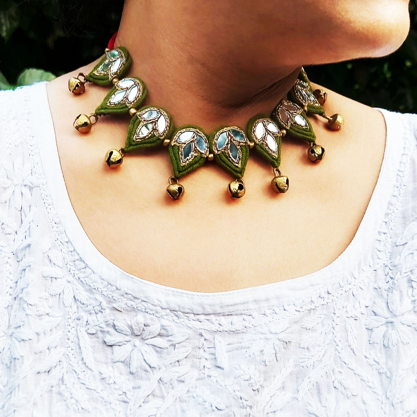 Ethnic Olive Green Choker