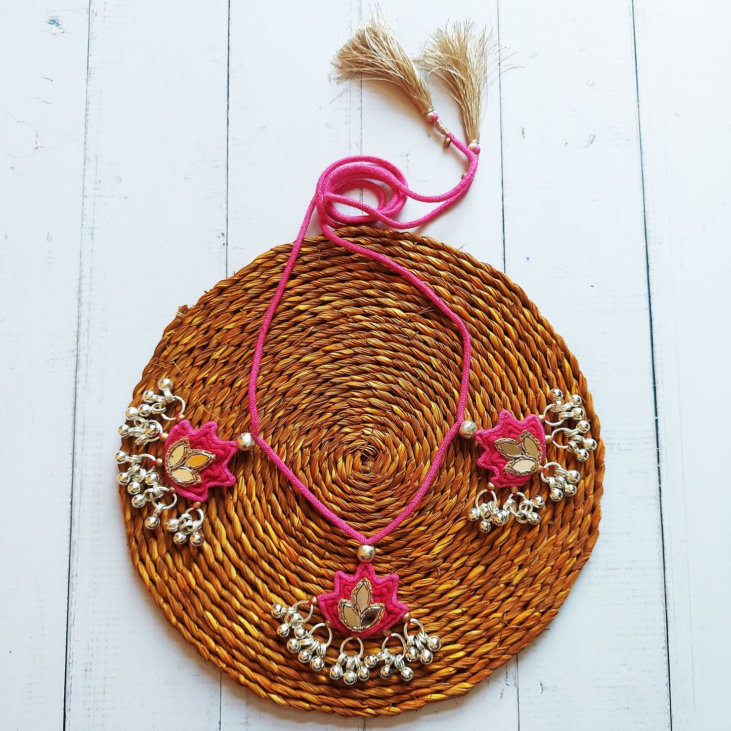 Shades of Pink Lotus Necklace