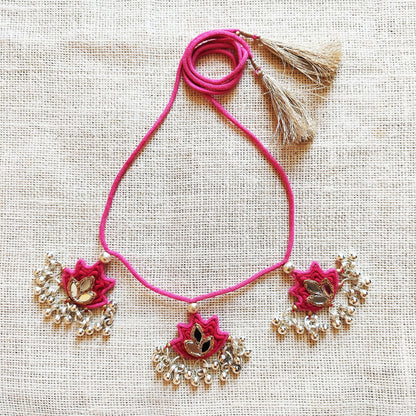 Shades of Pink Lotus Necklace