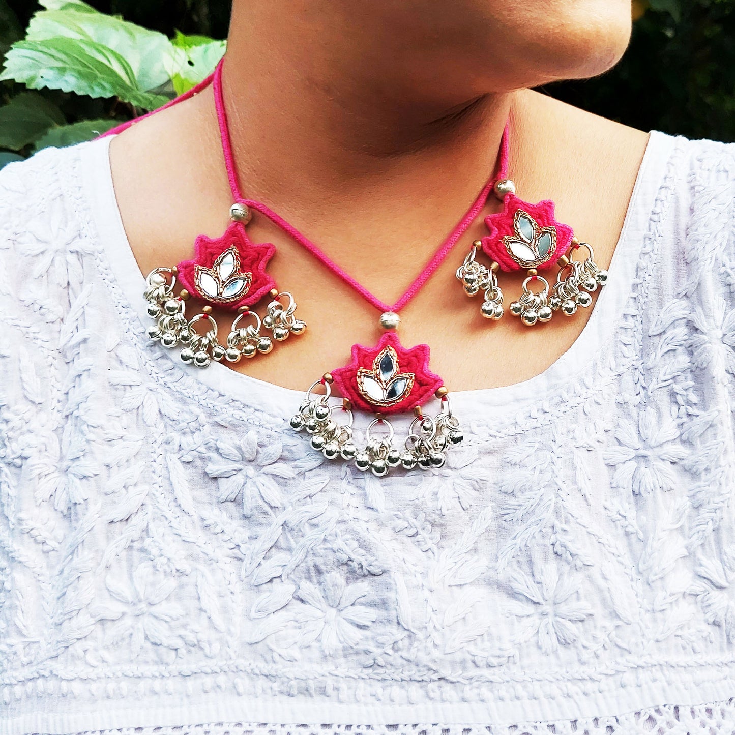 Shades of Pink Lotus Necklace