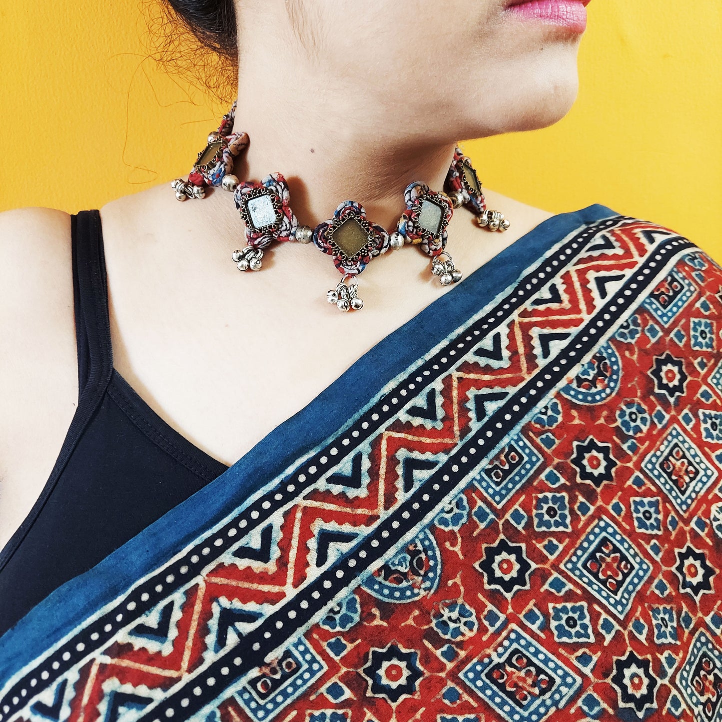 Red Kalamkari Necklace