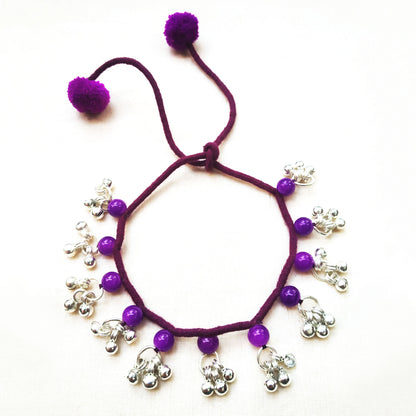 Purple Beaded Anklet