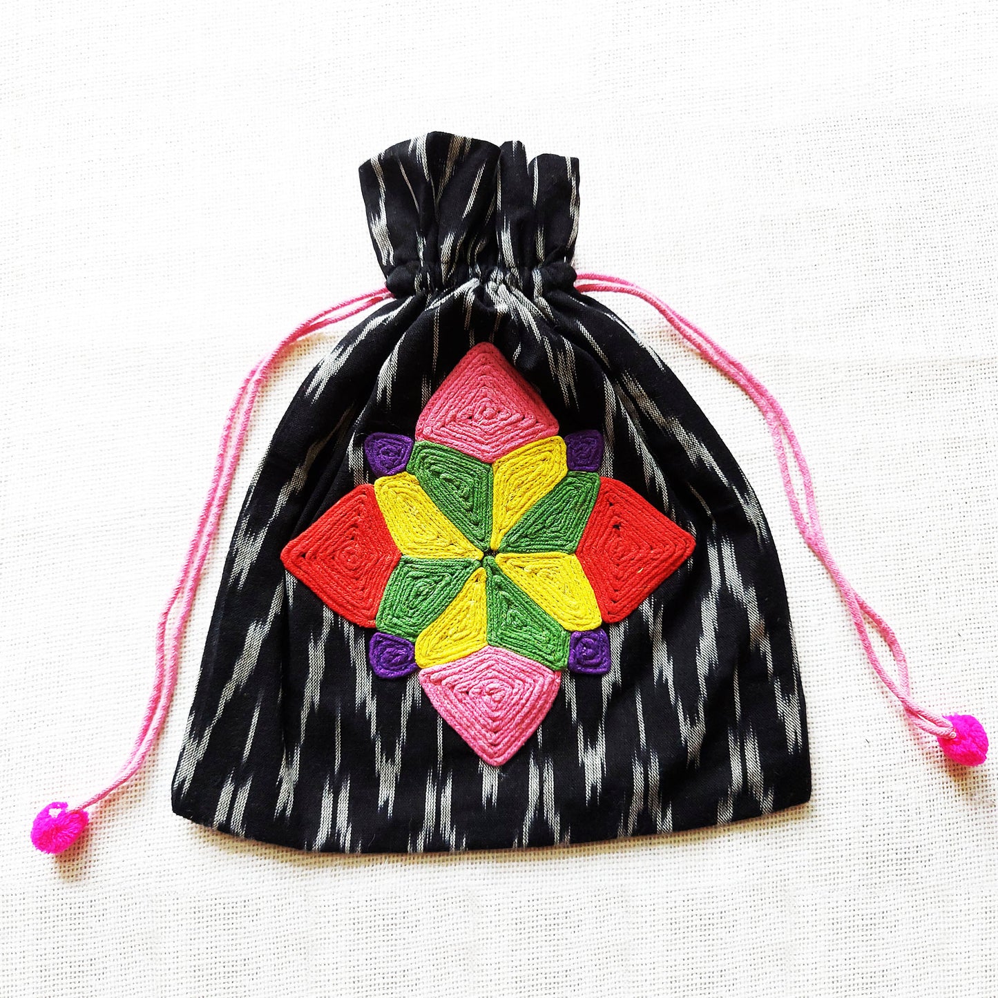 Black Ikat Rangoli Potli