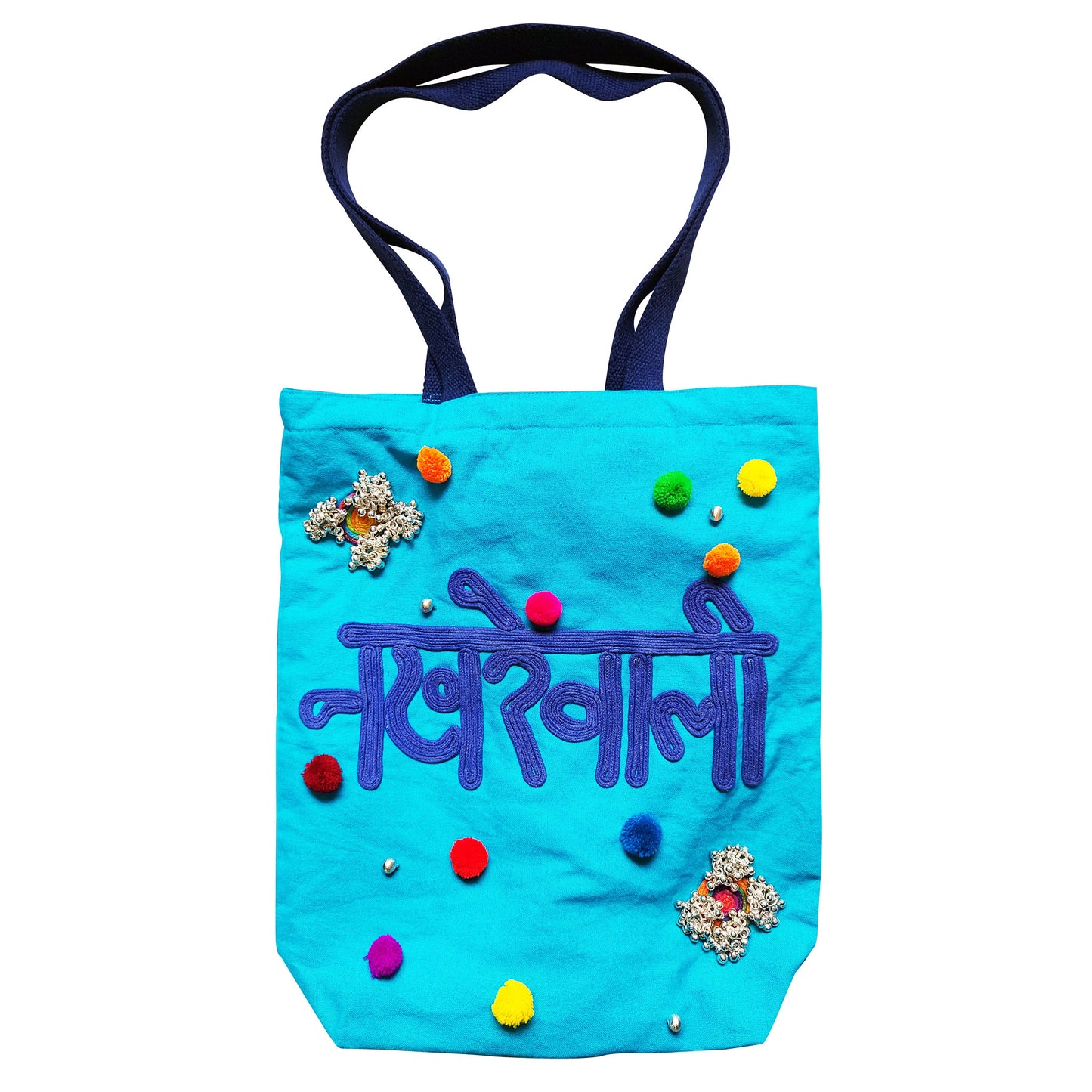 Nakhrewali On Turquoise Tote Bag