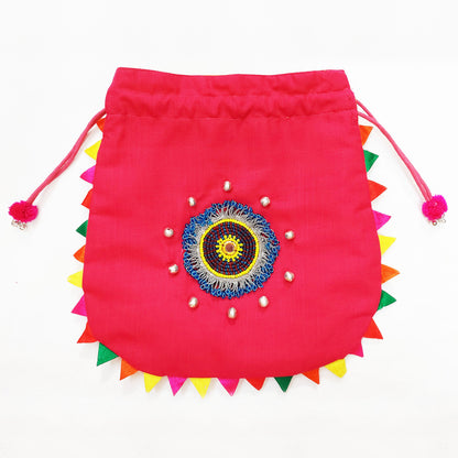 Fuschia Mirror Potli